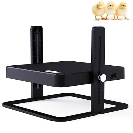 18W Chick Brooder Heater 10×10 Inch, 55°C Radiant Heating Plate with Adjustable Height for –15 Chicks & Ducklings