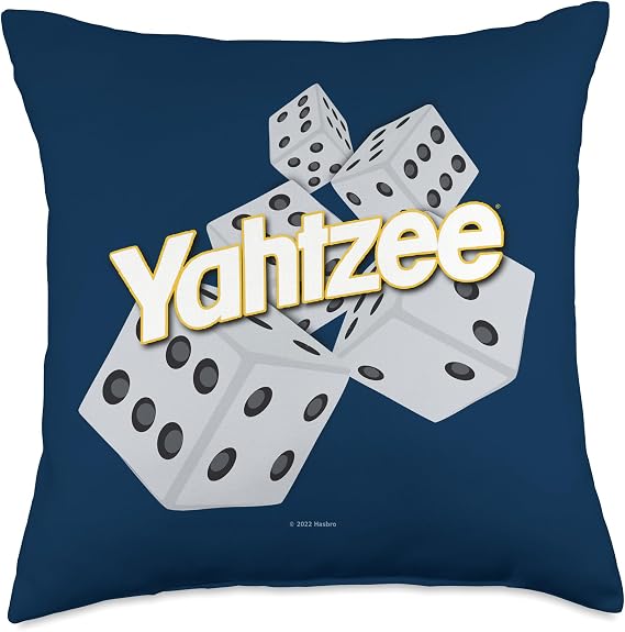 Yahtzee Large Dice with Logo Throw Pillow, 18x18, Multicolor