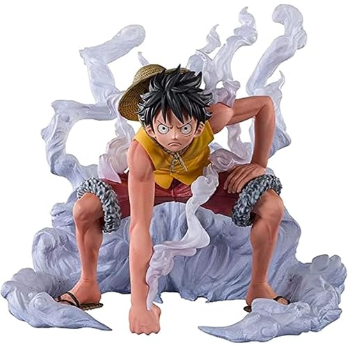 One Piece Luffy Figure, 12cm Animated Second Gear Monkey D Luffy Statue, Cartoon Table Desk Display Toy