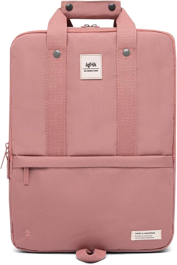 Lefrik - Smart Daily Backpack 13" - Balance between Functionality and Fashion - 100% Recycled Fabric - Eco Friendly, dust pink, one size fits all, formal