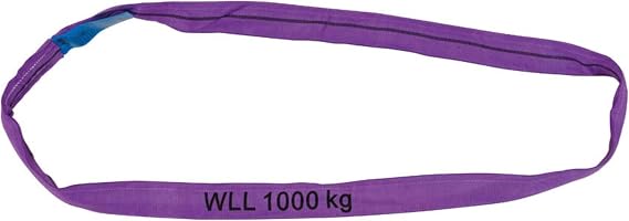 PETEX WLL Round Sling, Load Capacity: 1000 kg, Length 1 m, Circumference 2 m, DIN EN 1492-2 Purple