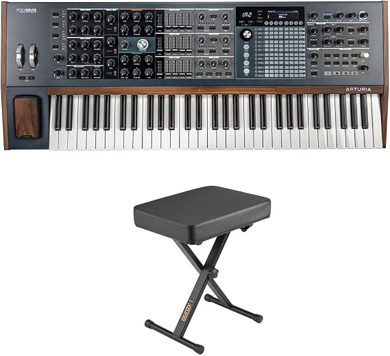 Arturia PolyBrute Analog Morphing Matrix Synthesizer Bundle with Piano Bench (Black, Small)