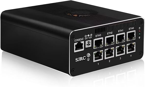 SJRC Mini PC Core i7 1185G7, Micro Firewall Appliance 8 x i226-V 2.5GbE LAN, Home/Office Hardware Support OPNsense/Win 11, Console, Triple 4K HD/DP/USB C, Barebone (No RAM/SSD/OS)