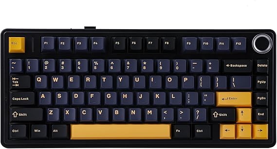 EPOMAKER AULA F75 Wireless Mechanical Gaming Keyboard, 75% Layout with Knob | Creamy Gasekt-Mount with Sound-Dampening, RGB, Hot-Swap, BT/2.4Ghz (Black, Ice Vein Switch)