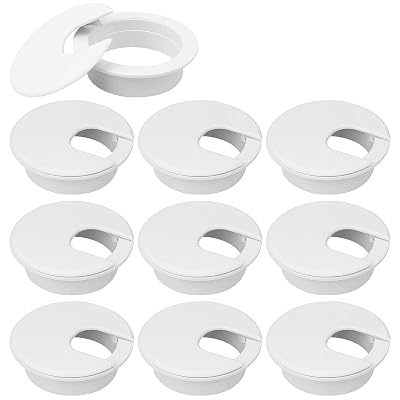 20Pack 2 Black Desk Grommet, HNBun Wire Cable Hole Cover Plug Cap Insert, PC Computer Desk Plastic Grommet Cord Wire Organizer Caps for Hide Office Cords and Cables