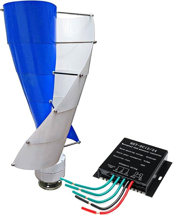 12000W Vertical Wind Turbine Generator, Turbine Alternative Free Energy Windmill 24V 48V 96V Hybrid Controller for Homeuse