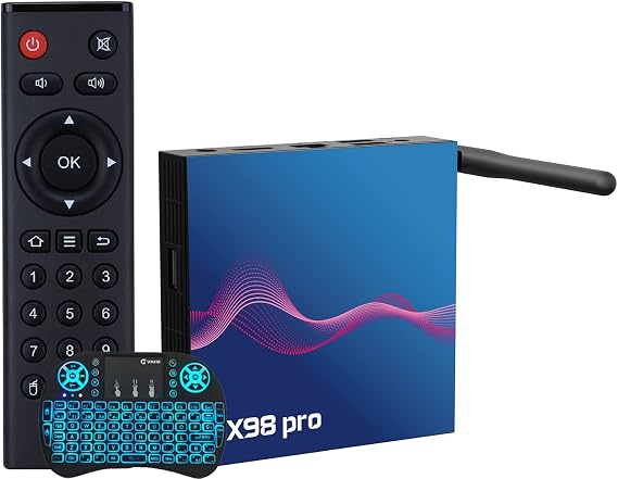 TV Box Android 12.0, 4GB RAM 64GB ROM Set-Top Box Smart TV Box H618 1080P Ultra HD 4K HDR AV1 WiFi 2.4G 5.8GHz BT 4.1 USB 2.0 Android TV Box with Mini Wireless Backlit Keyboard,4gb+64gb