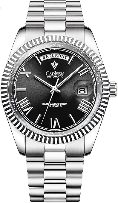 CADISEN Men's Fully Automatic Mechanical Watch MIYOTA 8285 Sports Waterproof 100 Meter Date Calendar Top Luxury Business Men's Watch c8185