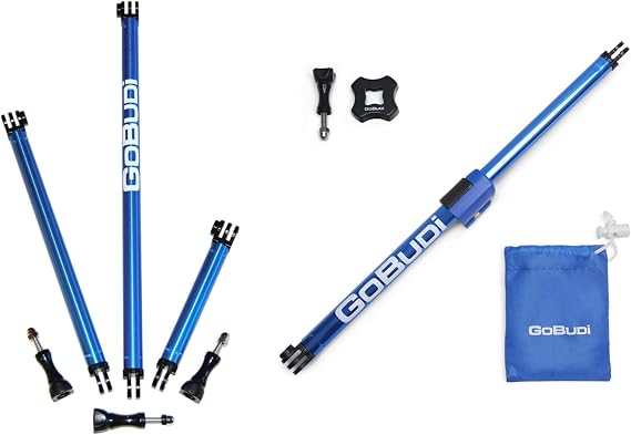 Extension Pole Set and Adjustable Pole Bundle Compatible with Action Cameras