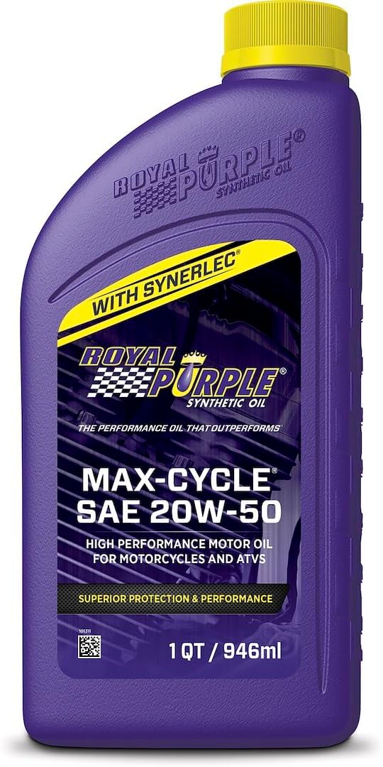 Royal Purple 01316 Max Cycle 20W-50 High Performance Synthetic Motorcycle Oil - 1 Quart
