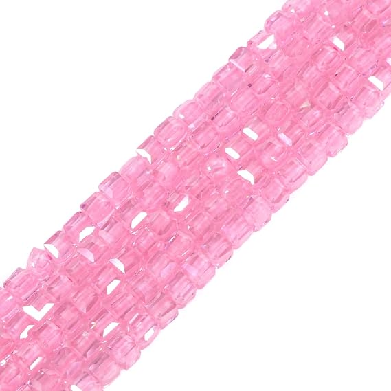 Pink Zircon 2mm Faceted Cube Square Loose Healing Beads DIY Jewelry Making 15 inch