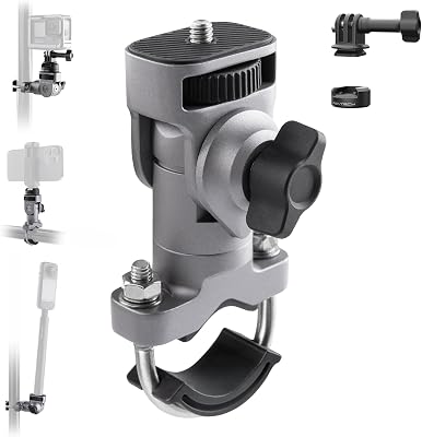 PGYTECH CapLock U-Bolt Mount Aluminum Alloy Bracket for Insta360 Ace Pro 2X5X4X3, 2 Cushion Block Motorcycle Bike Mount with 14 Thread for GoproOsmo ActionPocket Action Camera Accessories
