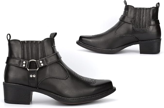 Mens Cowboy Boots Mens Ankle Boots Western Boots Mens Boots Mens Black Boots Mens Heel Boots Biker Boots Mens Pull Up Boots Mens Pull On Boots Black