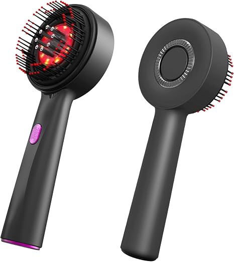 Electric Scalp Massage Brush Electric Head Massage Women's Electric Hair Brush for Massage and Scalp Care 3 Levels Adjustable (Black)