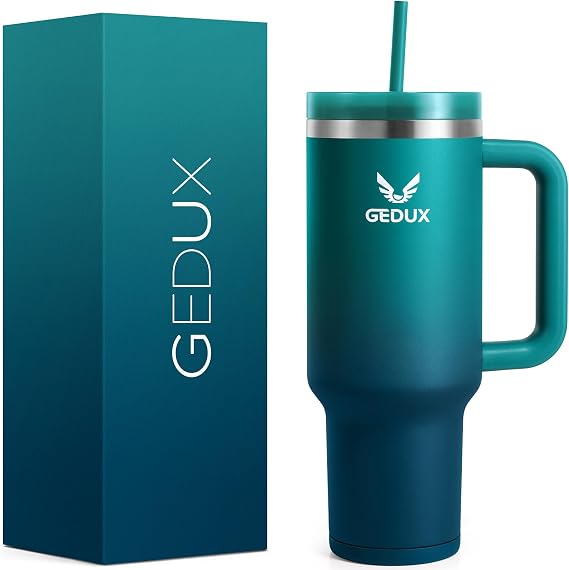 40oz Tumbler With Handle, 2-IN-1 Leak Proof Lid (Straw/Flip), Insulated Water Bottle, Stainless Steel Tumbler with Non-Slip Silicone, Wide Mouth Travel Mug Cupholder Friendly Dishwasher Safe