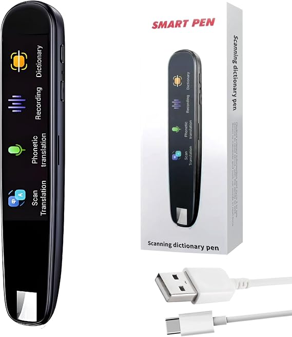 Scan Translator Pen Portable 112 Languages Real Time Language Translator Translation Pen Scan Reading Pen Language Translator Device for Dyslexia Students Travelers (Black)