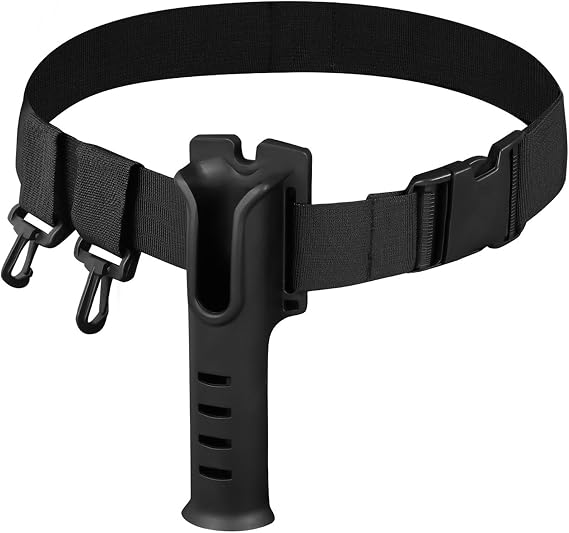 Fishing Rod Holder Belts, Adjustable Waist Wading Belts with 2Pcs Hooks, Pole Inserter for Outdoor Kayak Fly Fishing