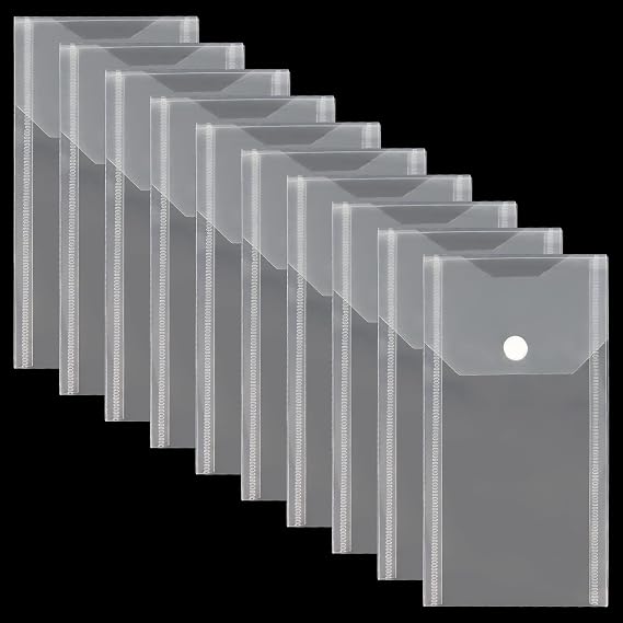 Clear PP Snap Envelopes, 7.873.94 Inch, 10 Pack