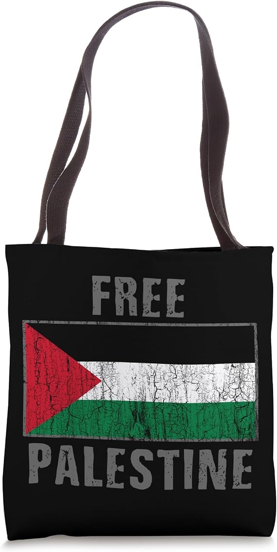 Free Palestine Distressed Flag Save Palestinians Tote Bag