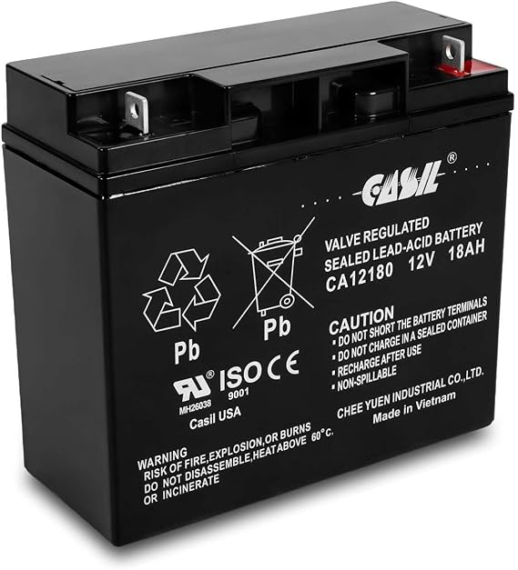 Casil 12V 18Ah Generator Battery Replacement for Troy-Bilt XP 7000, 7000 Series Generators Reliable 12V SLA Power