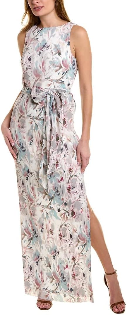 Aidan Mattox Aidan Pleated Column Gown