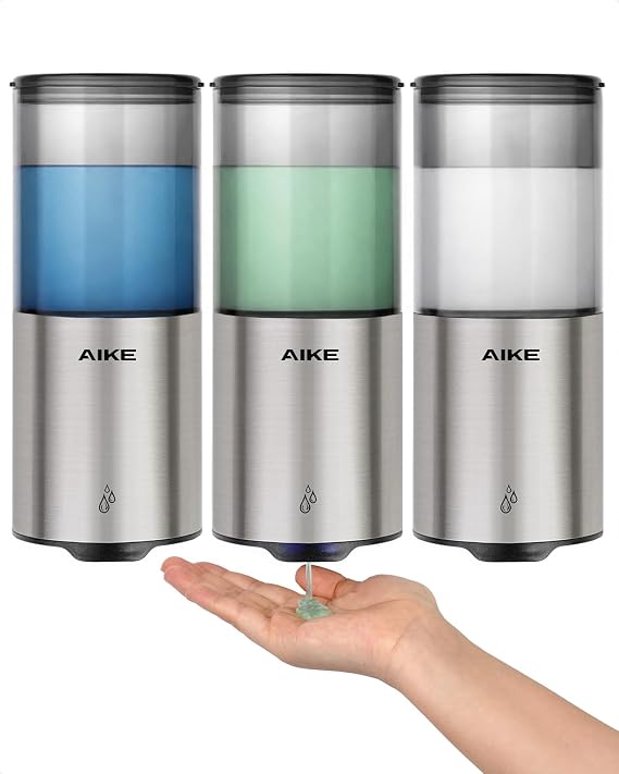 AIKE Automatic Soap Dispenser Touchless, IPX7 Waterproof, Stainless Steel