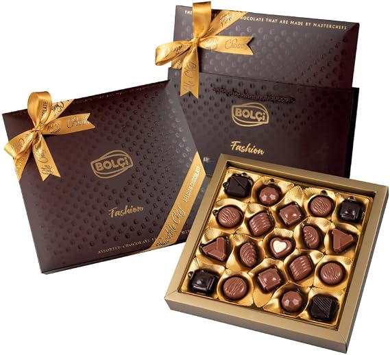 Assorted Chocolate 190g – Premium Milk & Dark Chocolate Selection in Fashion Brown Gift Box