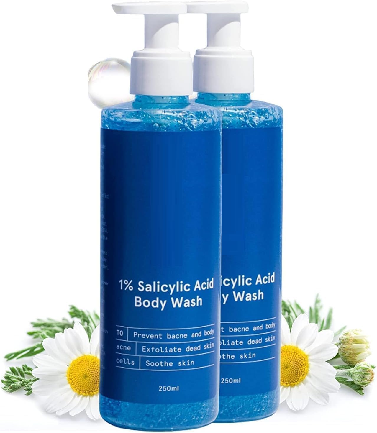 1% Salicylic Acid Body Wash 500ml | Helps to Prevent Body Acne & Cleanse Skin | Paraben and SLS Free | Pack of 2