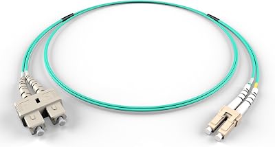 FiberCablesDirect LC-SC OM4 Fiber Patch Cable - 10Gb Duplex 50125m Multimode Corning Glass | 15M 49.21ft | Bulk Networking, Data Centers, Telecom, Enterprise Applications