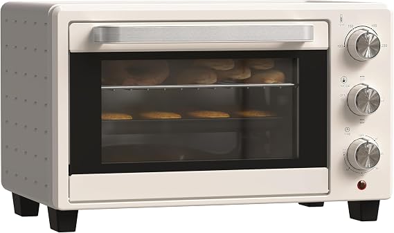 Homcom Mini Oven 21 L 1400 W 100-230 °C 60 Min. Timer with Window Cream White