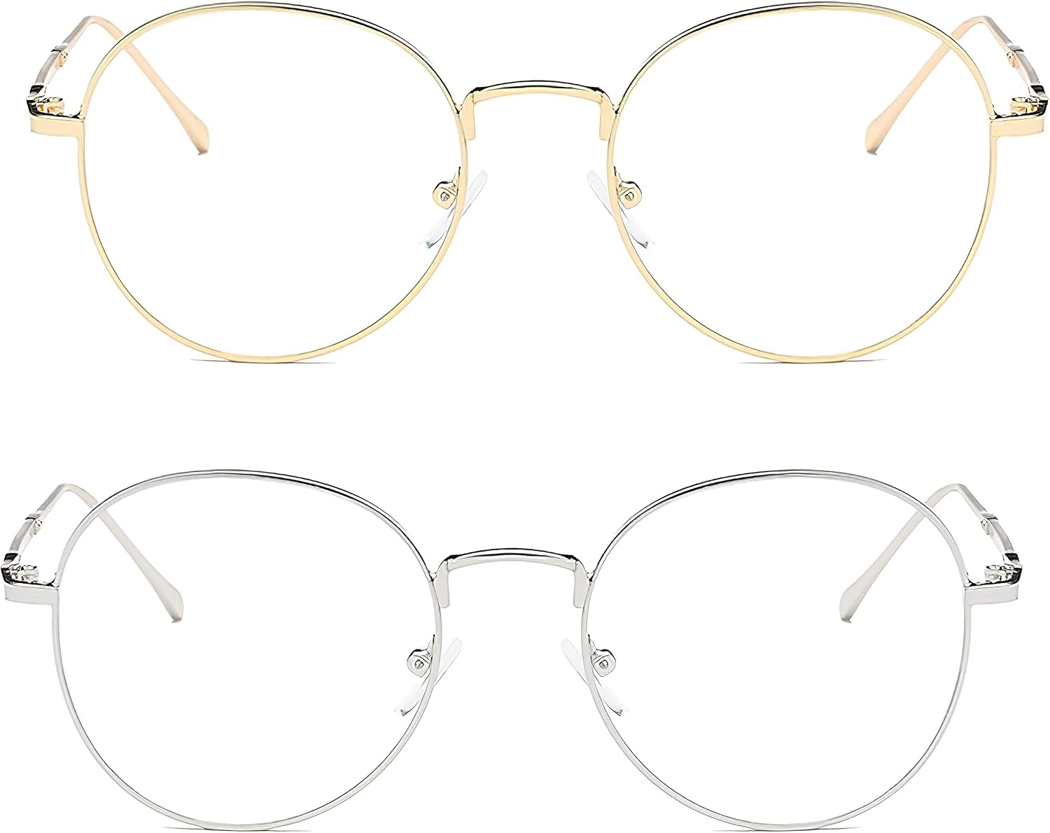 Blue Light Blocking Glasses Women Vintage Metal Round Rim Frame Retro Eyeglasses Women Men