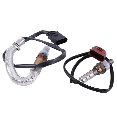 2Pcs Oxygen O2 Sensor Front And Rear Lambda Compatible For 1.2 40/44 KW Fabia 1 2 Polo 9N Ibiza 3 Replaces OZA532-V4 OZA708-EE1 OZA864-EE9