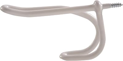 Hardware Essentials 852897 Wire Coat and Hat Hook White Vinyl -2 Pack