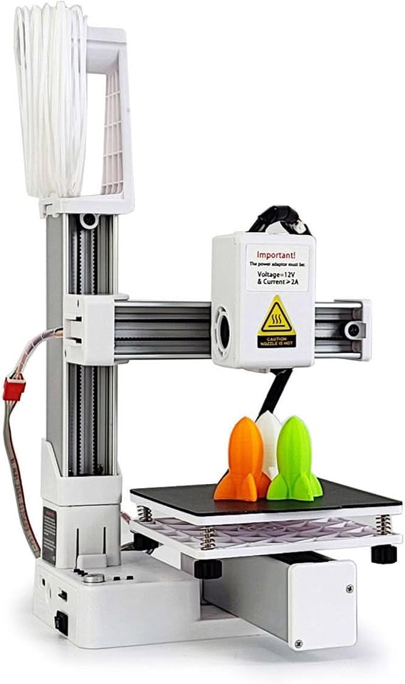 VBESTLIFE FDM Mini 3D Printer for Beginners, Fully Assembled 3D Printer High Printing Accuracy Support One Click Printing for Education, 100x100x100mm (UK Plug)