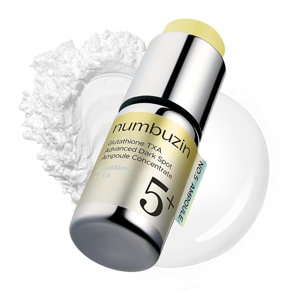 numbuzin No.5 Glutathione TXA Dark Spot Ampoule, Targeted Tone Care Concentrate for Dark Spots & Uneven Skin, Tranexamic Acid, Niacinamide, Vitamin Tree Water, Korean Skincare, 10.7g