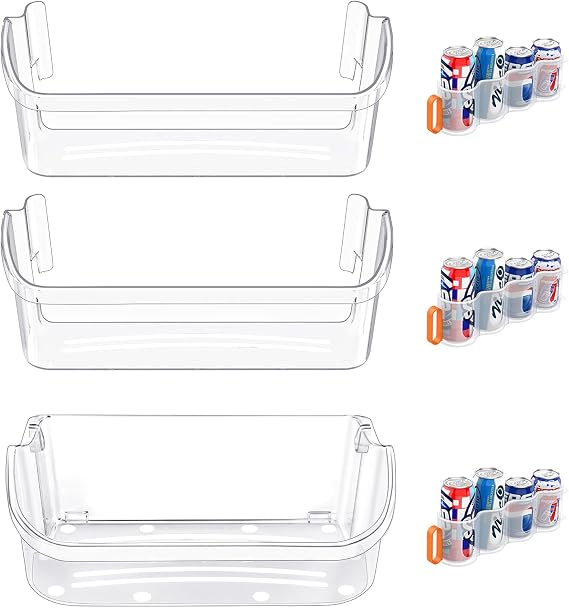 240356402 Refrigerator Door Bin & 240323002 Door Shelf Replacement Compatible with Frigidaire Door Shelf Replacement Parts FGHS2631PF4A FGHS2655PF5A FGUS2642LF2 FGHS2631PF2 DGUS2645LF4 Door Shelf-3PCS