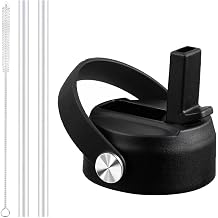 Straw Lid for Hydro Flask Wide Mouth Water Bottle, Maiitmor 40oz Replacement Cap for Hydro Flask 32 Wide Mouth Straw, Flip Lid, Flex Handle, Black