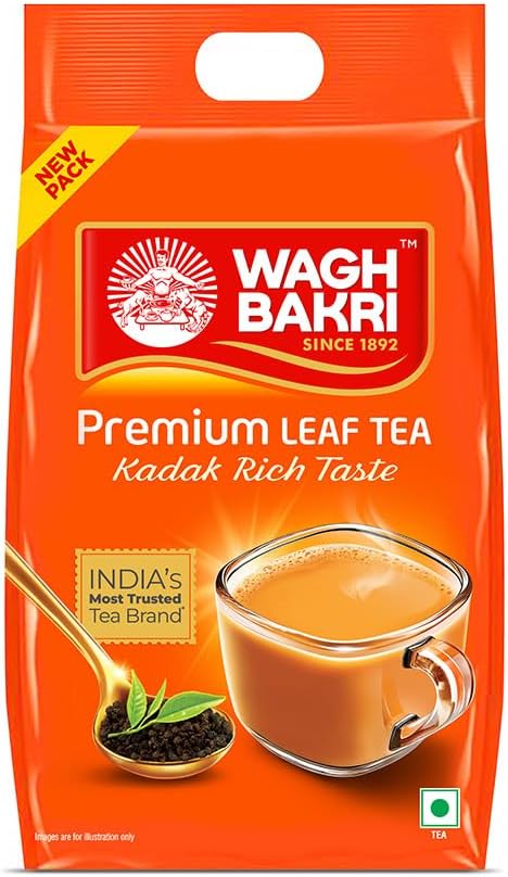 Wagh Bakri Strong & Refreshing Premium Indian Leaf Tea Direct from India 1 Kg. (1 Kg)