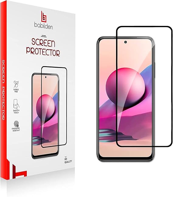Babilden Xiaomi Redmi Note 9 Pro İle Uyumlu Ekran Koruyucu Uçtan Kenara Tam Kapsama Dayanıklı Temperli Kırılmaz Cam Koruma