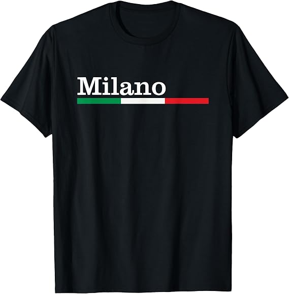 Milano Citta Italiana Bandiera Italia Maglietta T-Shirt