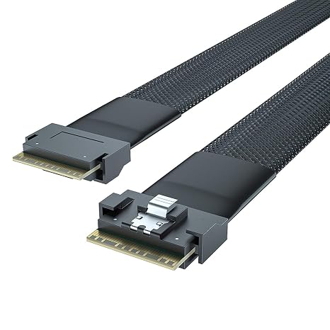 10Gtek 24G SlimSAS SFF-8654 to SFF-8654 Cable, 8i Internal Cable, SAS 4.0, 100-ohm, Compatible with Servers, Storage Systems, Workstations & High-Performance Computing, 1-m(3.28ft)