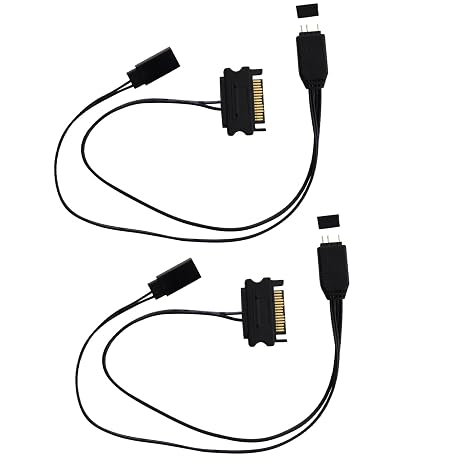 5V 3PIN ARGB Controller SATA to 3PIN ARGB Splitters Cable Built-in Light Mode for Motherboards Without 5V ARGB,or DIY ARGB Fans,ARGB Light Strips 2-Pack