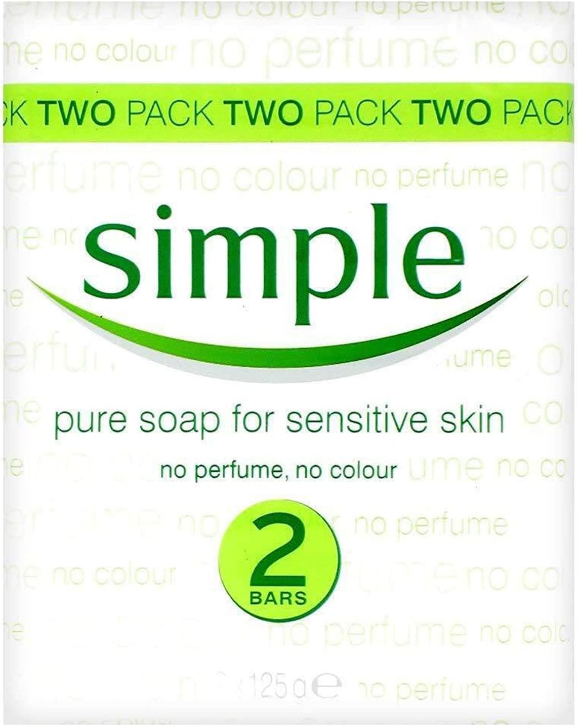 Simple Soap for Sensitive Skin, 125 g 2 Bars