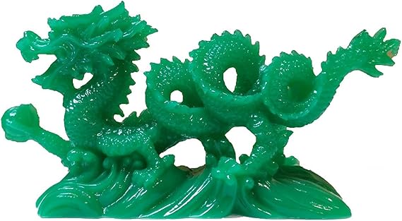 Chinese Feng Shui Jade Resin Dragon Statue and Figurines and Sculptures and Collectibles