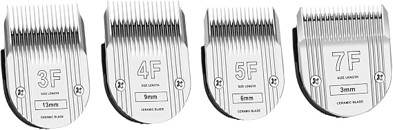Detachable Pet Dog Grooming Clipper Ceramic Blade,Compatible with Whal Arco, Bravura, Chromado, Creativa, Figura & Motion - Pet, Dog & Horse Clippers,Size 3F-4F-5F7F 4PC