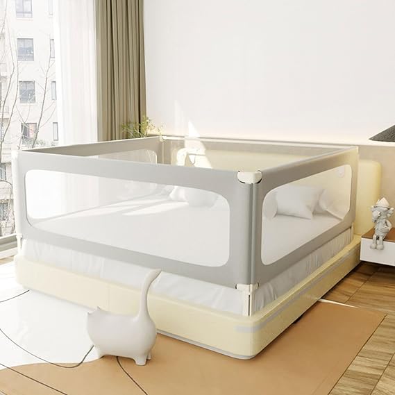 Toddler Bed Rail, Kids Bed Rail, Full Size Toddler Bed Frame with Rail, Toddler Crib Rail with U-Shaped Base A 2m
