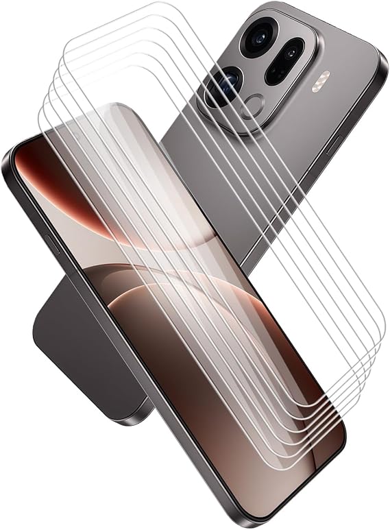6 Pack Tempered Glass Screen Protector Compatible with Oppo Find X9 Pro 6.82 inch, Best Protection 9H Hardness from Drops and Scratches | 6.82 インチ 9H硬度強化ガラス 最大保護 落下・傷から守る