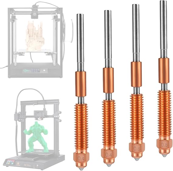 Creality K2 Plus Nozzle Replacement Kit, 0.4/0.6/0.8mm Hotend Nozzles for Creality K2/K2 Pro/Hi 3D Printer, Quick Swap Nozzle Set