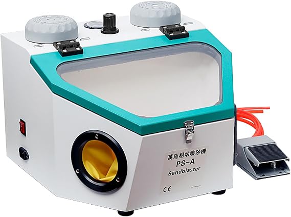 Dry Sand Blasting Machine for Art Cleaning and Jewelry Frosted Surface Processing with Wide Glass Plate