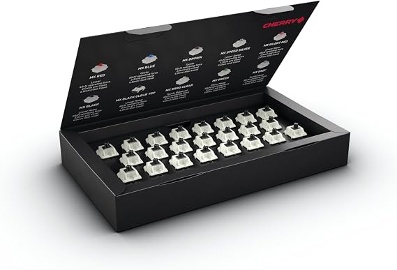 Cherry MX Black Clear TOP Switch Kit, 23 Mechanical Keyboard Switches, for DIY, Hot Swap or Gaming Keyboard, Linear Switch with No Click, Powerful & Direct
